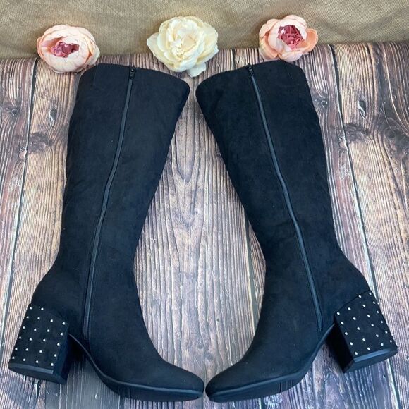 Bar III Black Grand Knee Boots - Picture 2 of 8